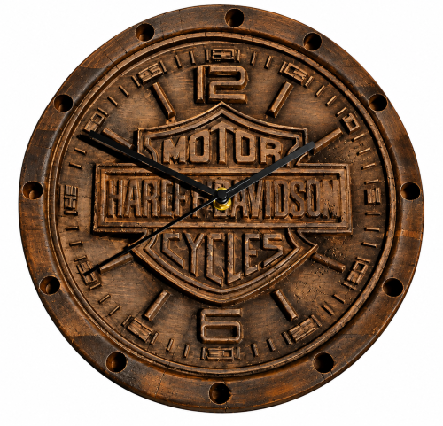 Rustykalny zegar Harley-Davidson z drewna.png